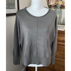 NWT French Connection Babysoft Large Sweater Crewneck Knit Grey Warm Graphite